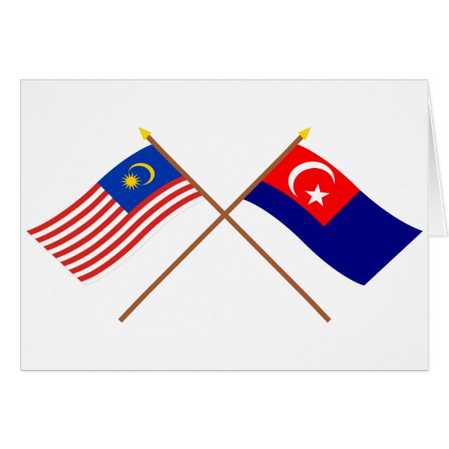 Drapeaux croisés de la Malaisie et du Johor (Devant horizontal)