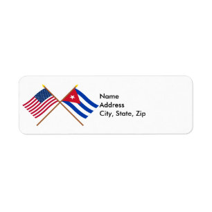 Drapeaux croisés des États-Unis et de Cuba