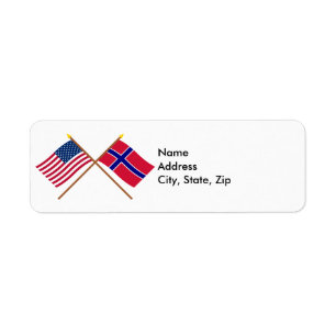 Drapeaux croisés des États-Unis et de la Norvèg