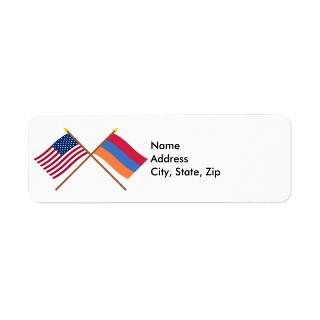 Drapeaux croisés des États-Unis et de l'Arménie (Devant)