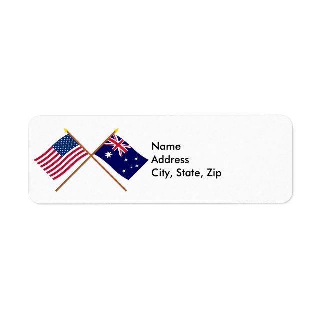 Drapeaux croisés des États-Unis et de l'Australie (Devant)