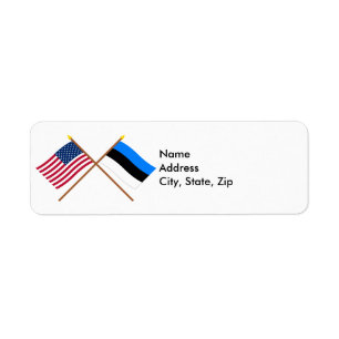 Drapeaux croisés des États-Unis et de l'Estonie
