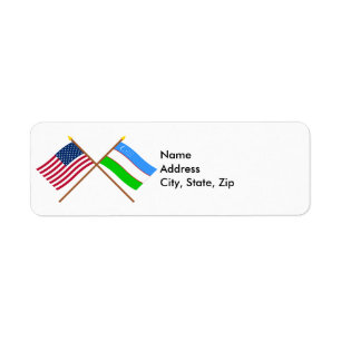 Drapeaux croisés des États-Unis et de l'Ouzbékista