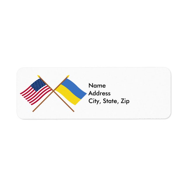 Drapeaux croisés des États-Unis et de l'Ukraine (Devant)
