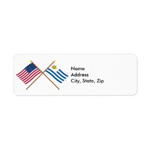 Drapeaux croisés des États-Unis et de l'Uruguay