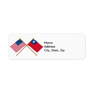 Drapeaux croisés des États-Unis et de Taiwan