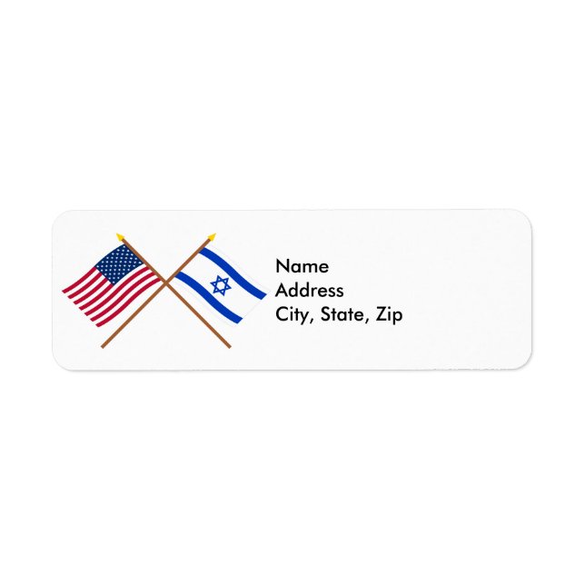 Drapeaux croisés des États-Unis et d'Israël (Devant)