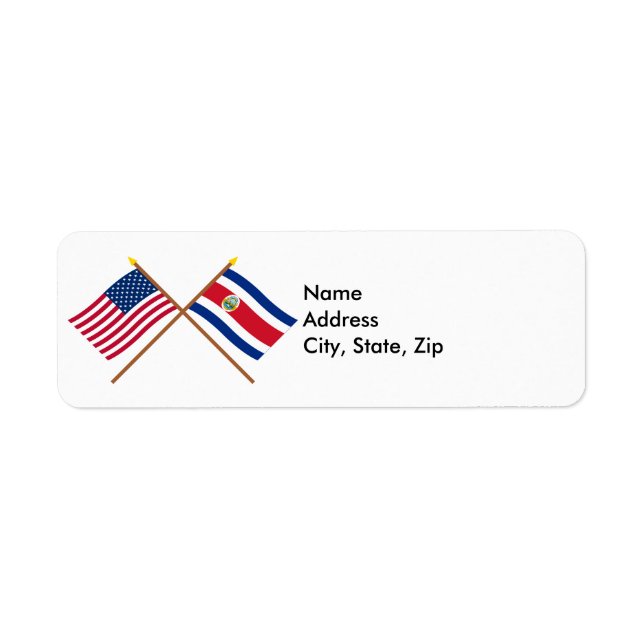 Drapeaux croisés des États-Unis et du Costa Rica (Devant)