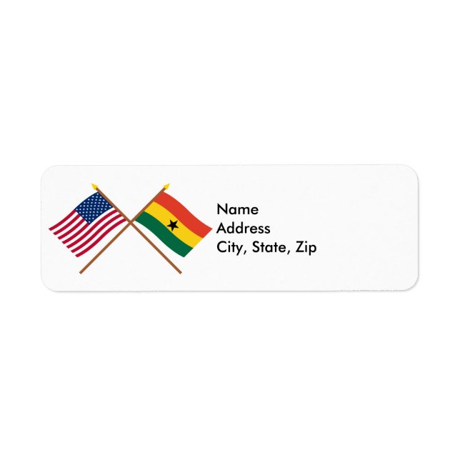 Drapeaux croisés des États-Unis et du Ghana (Devant)