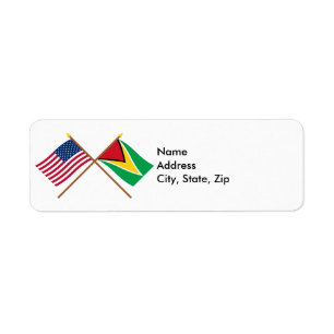 Drapeaux croisés des États-Unis et du Guyana