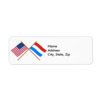 Drapeaux croisés des États-Unis et du Luxembourg