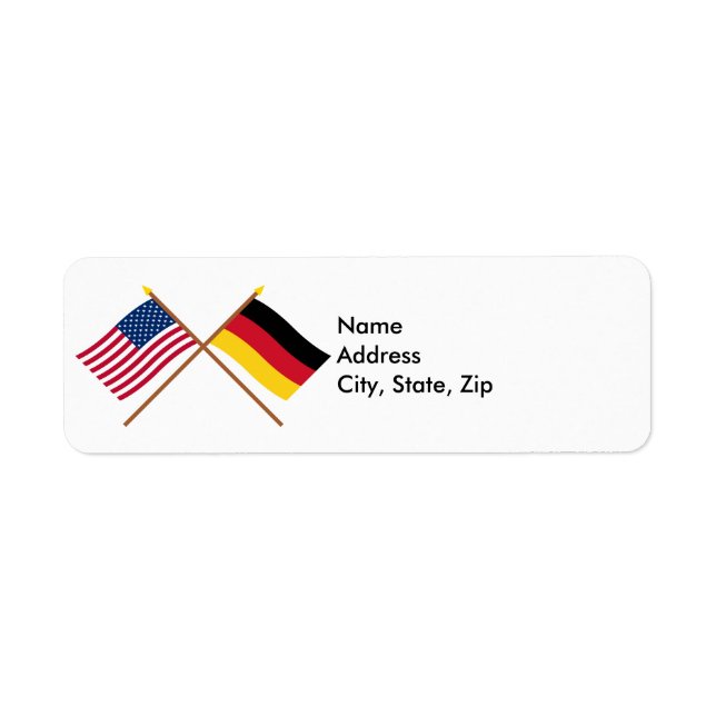 Drapeaux croisés États-Unis et Allemagne (Devant)
