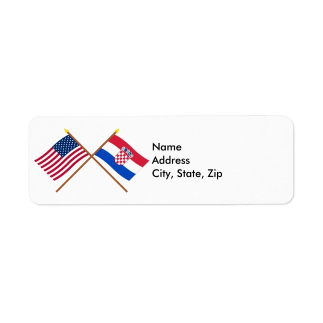 Drapeaux croisés États-Unis et Croatie (Devant)