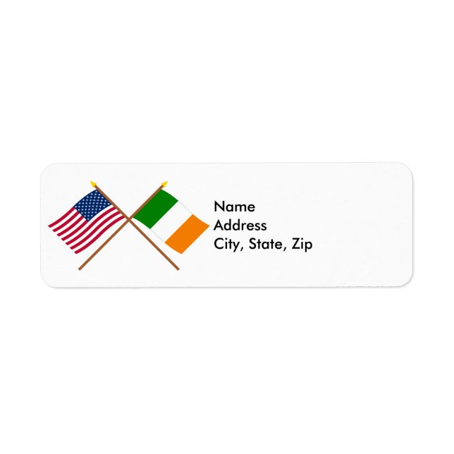 Drapeaux croisés États-Unis et Irlande (Devant)