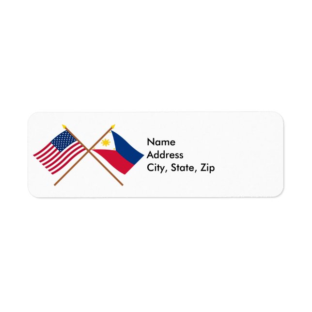 Drapeaux croisés États-Unis et Philippines (Devant)