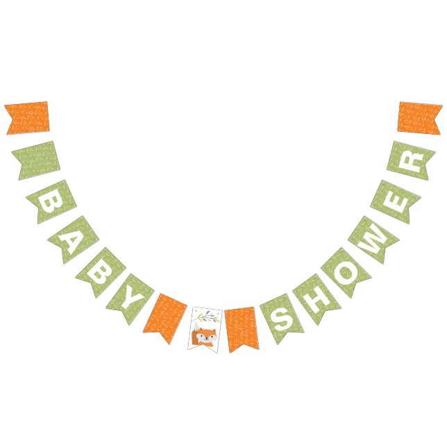 Drapeaux de Baby shower du renard boisé (Tout)
