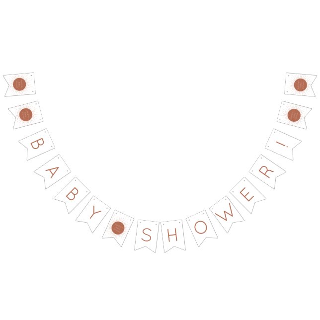 Drapeaux de Baby shower solaire en terre cuite Boh (Tout)