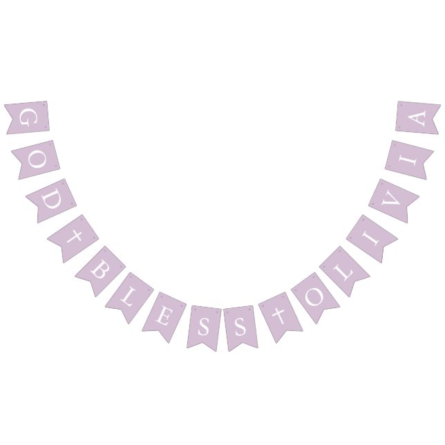 Drapeaux de Bunting Baptism de Croix Blanche Viole (Tout)