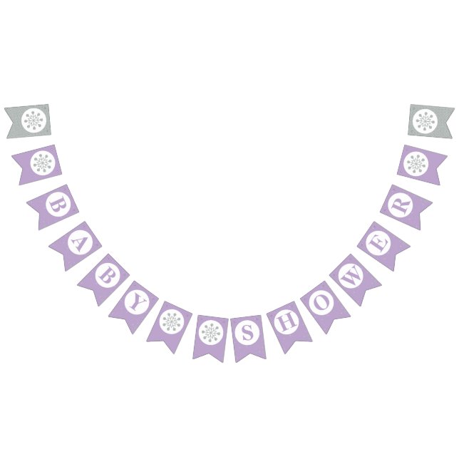 Drapeaux de Bunting de Baby shower pourpre - Fille (Tout)
