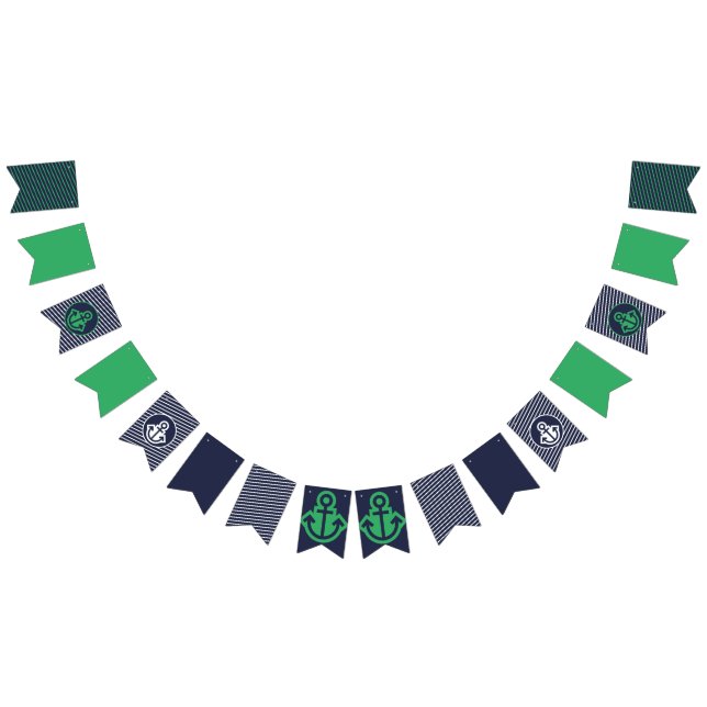 Drapeaux de Bunting Nautique Marine et Vert (Tout)