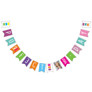 Drapeaux de fanions d'anniversaire photo