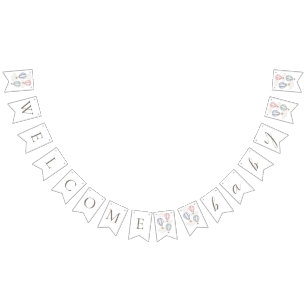 Drapeaux de fanions de bienvenue pour bébé en mont