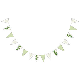 Drapeaux de fanions de date chic vert de mariage