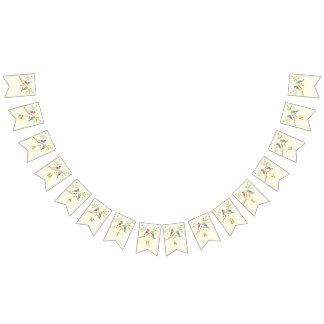 Drapeaux de fêtes de mariage de merles bleus