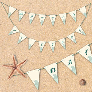 Drapeaux de plage et de vague pour l'anniversaire 