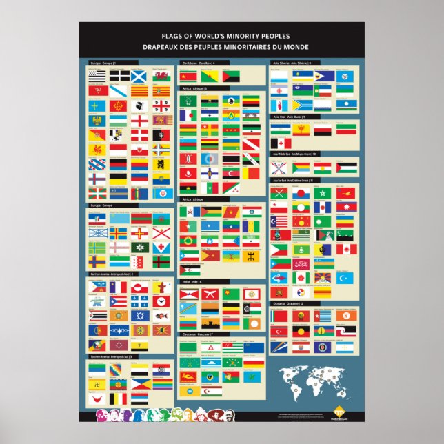 Drapeaux des peuples minoritaires du monde poster (Front)