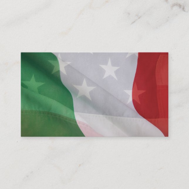 Drapeaux italiens et américains carte de visite (Devant)