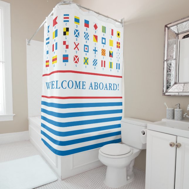 Drapeaux nautiques Signaux maritimes Douche Rideau (En situation)