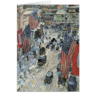 Drapeaux sur la 57ème rue par Frederick Childe Has