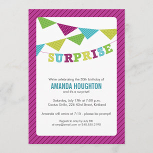 Drapeaux surprise Invitation de la fête surprise e