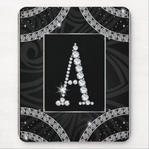 Draped In Diamonds - Initial A Mouse Pad