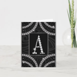 Draped In Diamonds - Initial A Note Card