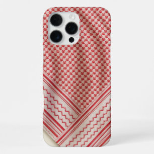 Draped Red and White Shemagh Keffiyeh, Cream iPhone 16 Pro Max Case
