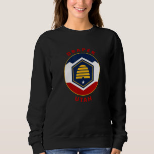 Draper Utah New UT Flag Beehive Vacation Souvenir Sweatshirt