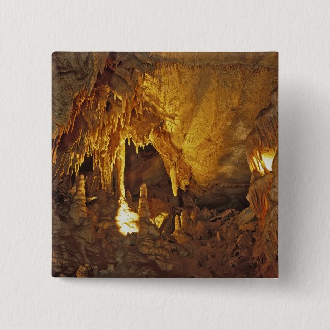 Drapery Room, Mammoth Cave National Park, 2 Inch Square Button (Front)
