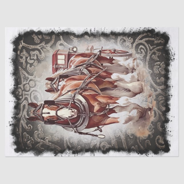 Draught Horse Decoupage Tissue Paper (Front)