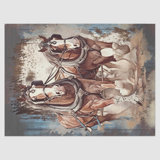 Draught Horse Decoupage Tissue Paper (Front)