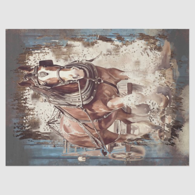 Draught Horse Decoupage Tissue Paper (Front)