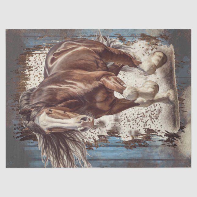 Draught Horse Decoupage Tissue Paper (Front)