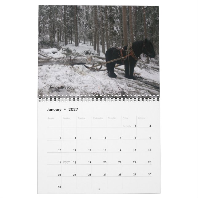 Draught   Horse Friends calendar (Jan 2027)