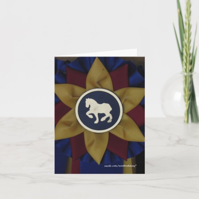 Draught Horse Rosette Note Card (Front)