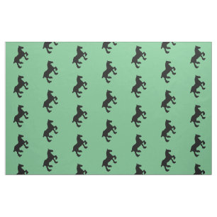 Draught Horse Silhouette Rustic Western Equine Art Fabric