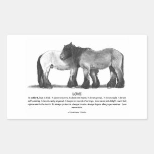 Draught Horses in Pencil: Bible Verses About LOVE Sticker
