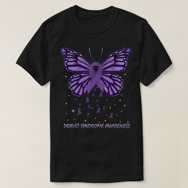 Dravet Syndrome Awareness Butterfly  T-Shirt (Design Front)