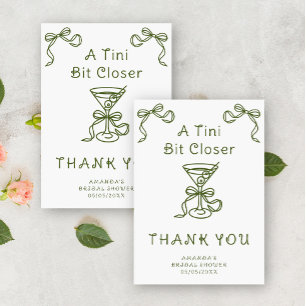Draw Martini Thank you Bridal shower  Card