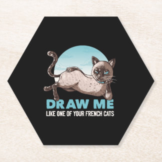 Draw Me Like One Of Your French Girls Cat Funny Paper Coaster